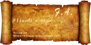 Fliszár Alex névjegykártya